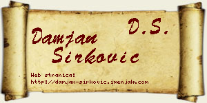 Damjan Sirković vizit kartica